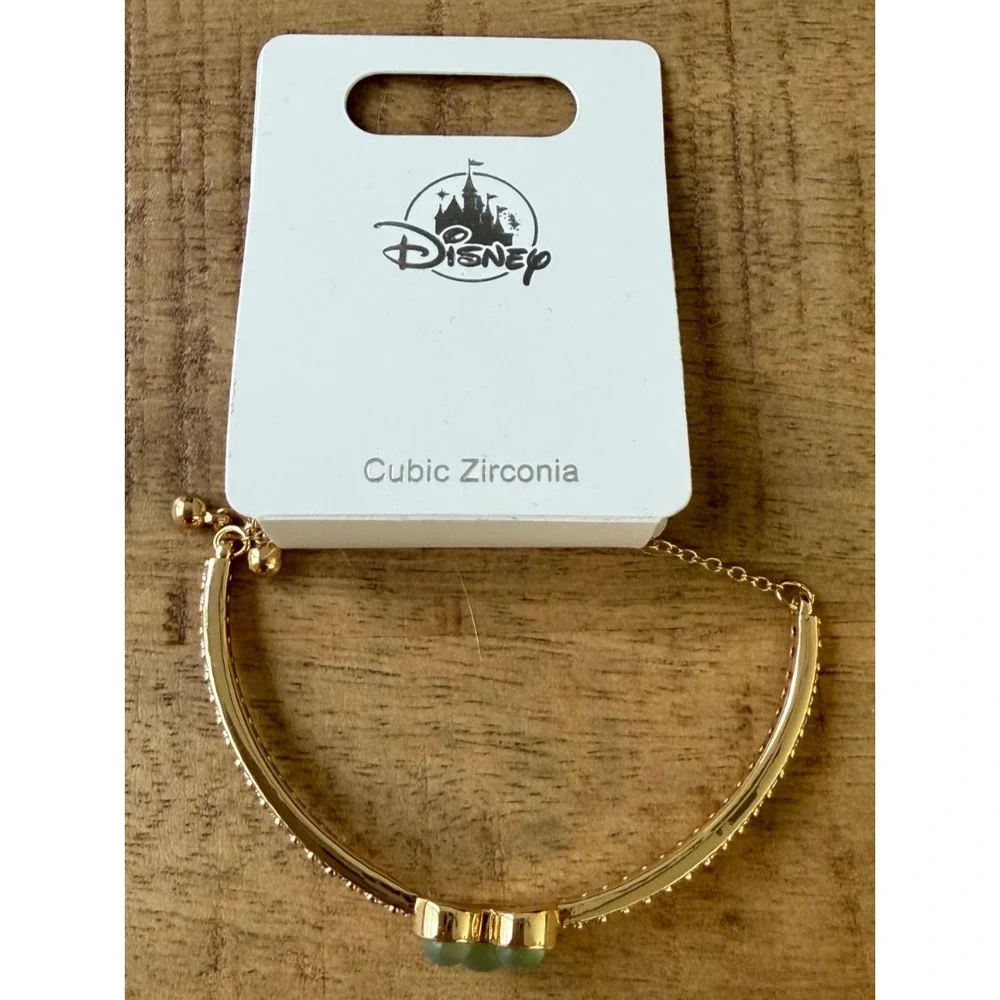 2026 Disney Parks Mickey Mouse Icon Bracelet Opalescent Green Jewelry CZ NEW